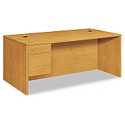 HON 10500 Series "L" Workstation Single Pedestal Desk with 3/4 Height Pedestal, 72" x 36" x 29.5", Harvest (HON10586LCC)