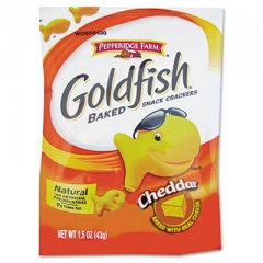 Pepperidge Farm Goldfish Crackers, Cheddar, Single-Serve Snack, 1.5oz Bag, 72/Carton (13539)