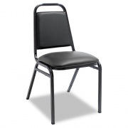 Alera Padded Steel Stacking Chair, Supports Up to 250 lb, 18.5" Seat Height, Black Seat, Black Back, Black Base, 4/Carton (SC68VY10B)