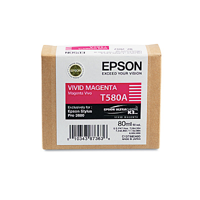 Epson T580A00 UltraChrome K3 Ink, Vivid Magenta