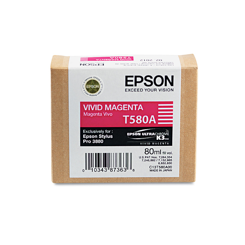 Epson T580A00 UltraChrome K3 Ink, Vivid Magenta