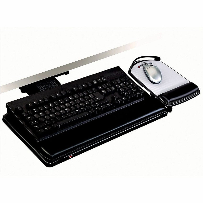 3M Adjustable Keyboard Tray with Adjustable Keyboard and Mouse Platform (MMMAKT80LE)