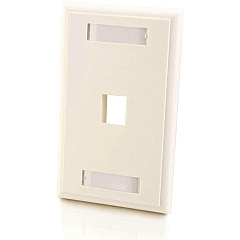 C2G 1-port Keystone Wallplate White (03410)