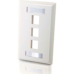 C2G 3-port Keystone Wall Plate - White (03412)