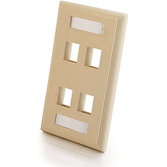 C2G 4-port Keystone Wallplate Ivory (03713)