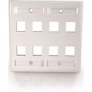 C2G 8-port Keystone Wallplate White (03415)