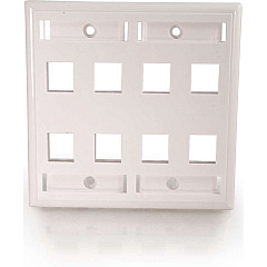 C2G 8-port Keystone Wallplate White (03415)