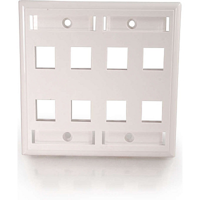 C2G 8-port Keystone Wallplate White (03415)
