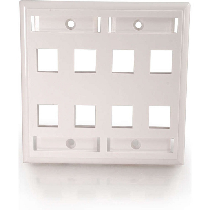 C2G 8-port Keystone Wallplate White (03415)