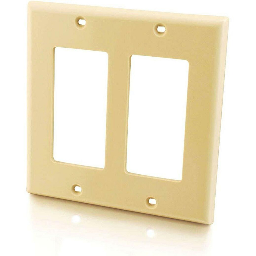 C2G Dual Gang Decora Wallplate Ivory (03726)