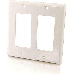 C2G Dual Gane Decora Wallplate White (03728)