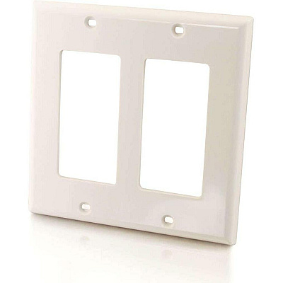 C2G Dual Gane Decora Wallplate White (03728)
