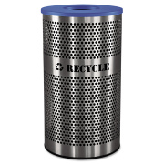 Ex-Cell Stainless Steel Recycle Receptacle, 33 gal, Stainless Steel (VCR33PERFS)
