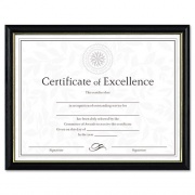 DAX Two-Tone Document/Diploma Frame, Wood, 8.5 x 11, Black with Gold Leaf Trim (N17981BT)