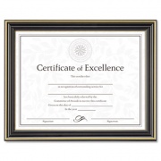 DAX Gold-Trimmed Document Frame with Certificate, Plastic/Glass, 8.5 x 11, Black (N2709N6T)