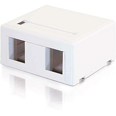 C2G Keystone Jack Surface Mntbox 2-port Wht (03833)