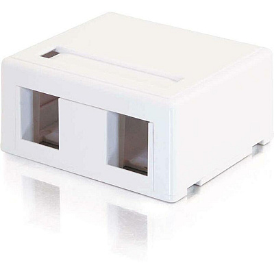 C2G Keystone Jack Surface Mntbox 2-port Wht (03833)