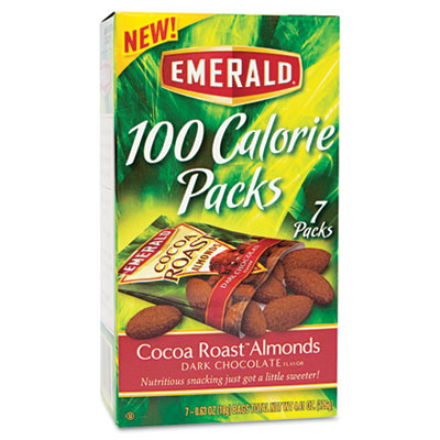 Emerald 100 Calorie Pack Cocoa Roast Almonds, 0.63 oz Packs, 7/Box (84325)