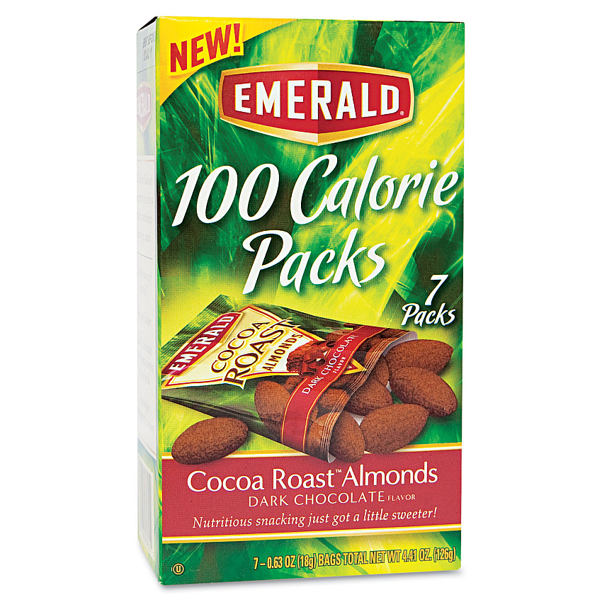 Emerald 100 Calorie Pack Cocoa Roast Almonds, 0.63 oz Packs, 7/Box (DFD84325)