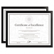 DAX Value U-Channel Document Frames with Certificates, 8.5 x 11, Black, 2/Pack (N17000NTP)