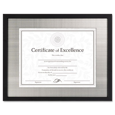 DAX Contemporary Wood Frame, Silver Metal Mat, 11 x 14, 8.5 x 11, Black (DAXN15788ST)