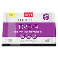 Maxell DVD Recordable Media - DVD+R - 16x - 4.70 GB - 50 Pack Spindle (MAX639013)