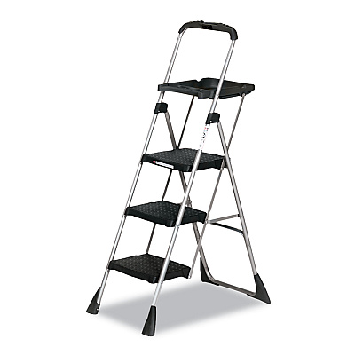 COSCO Max Work Platform, 55" Working Height, 225 lb Capacity, 3 Steps, Steel, Black (CSC11880PBL1E)