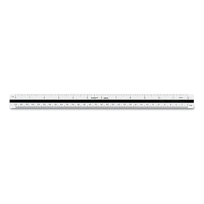 Chartpak Triangular Scale, Plastic, 12" Long, Engineering, Color-Coded (CHA235E)