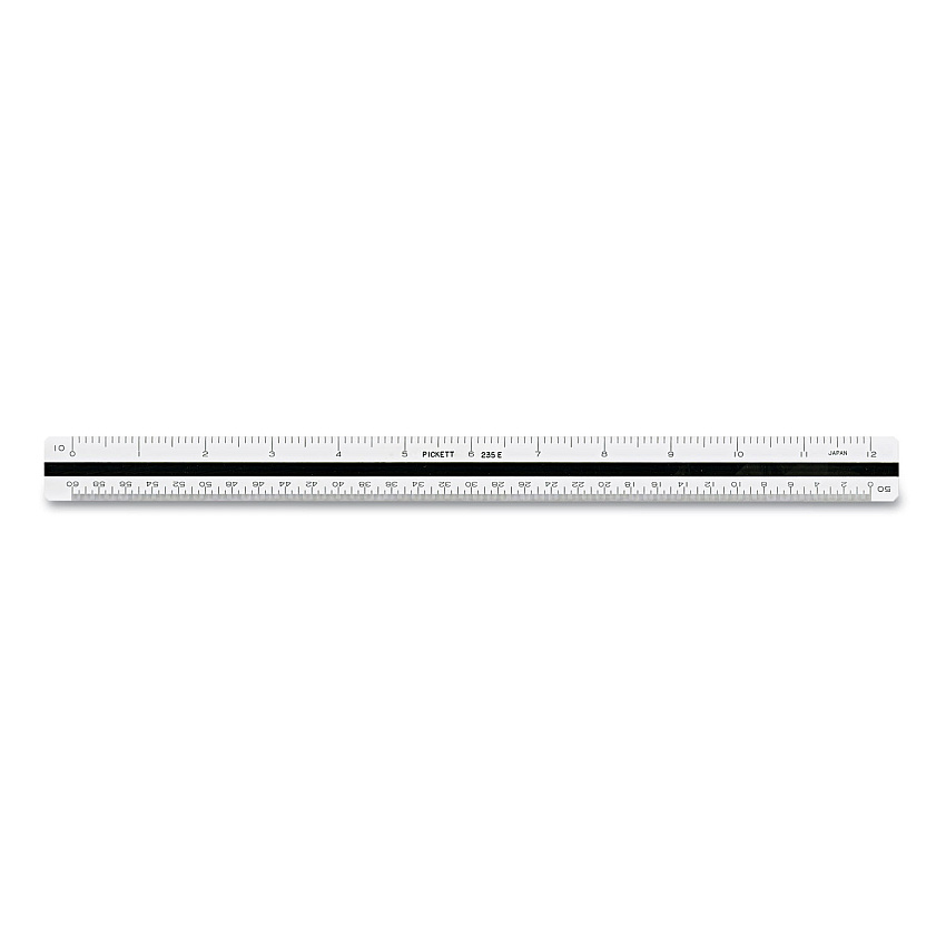 Chartpak Triangular Scale, Plastic, 12" Long, Engineering, Color-Coded (CHA235E)
