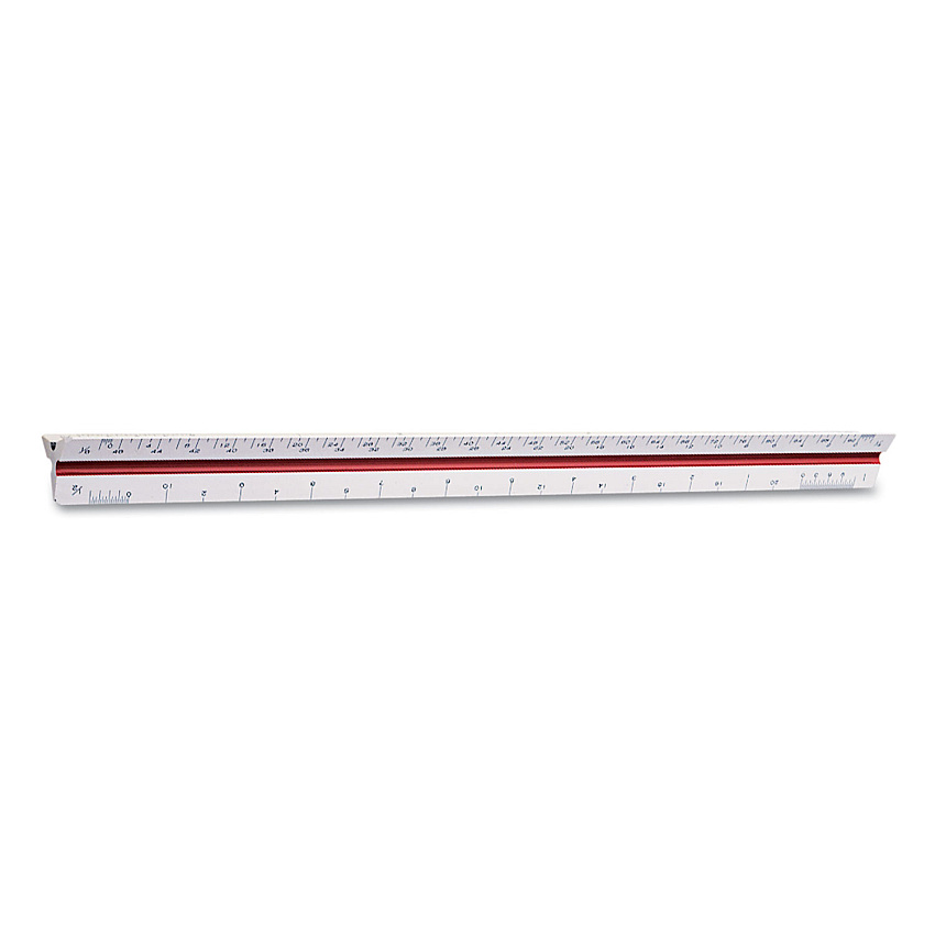 Chartpak Triangular Scale, Plastic, 12" Long, Architectural, Color-Coded (CHA235A)
