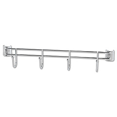 Alera Hook Bars For Wire Shelving, Four Hooks, 18" Deep, Silver, 2 Bars/Pack (ALESW59HB418SR)