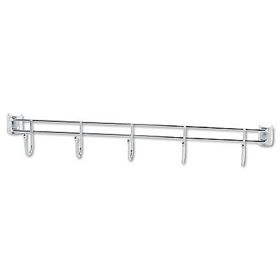 Alera Hook Bars For Wire Shelving, Five Hooks, 24" Deep, Silver, 2 Bars/Pack (ALESW59HB424SR)