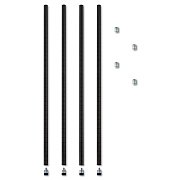 Alera Stackable Posts For Wire Shelving, 36 "High, Black, 4/Pack (ALESW59PO36BL)