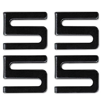Alera Wire Shelving S Hooks, Metal, Black, 4 Hooks/Pack (ALESW59SHBL)