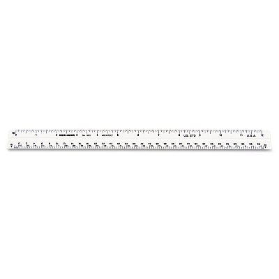 Chartpak Triangular Scale, Plastic, 12" Long, Architectural, White (KOH3272BC)