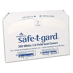 Georgia Pacific Professional Safe-T-Gard Half-Fold Toilet Seat Covers, 14.5 x 17, White, 250/Pack, 20 Packs/Carton (GPC47046)