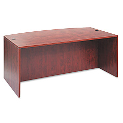 Alera Valencia Series Bow Front Desk Shell, 71" x 41.38" x 29.63", Medium Cherry (ALEVA227236MC)