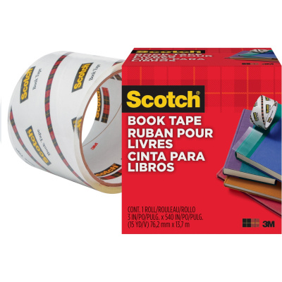 Scotch Book Tape Value Pack, 3 Core, (2) 1.5 x 15 yds, (4) 2 x