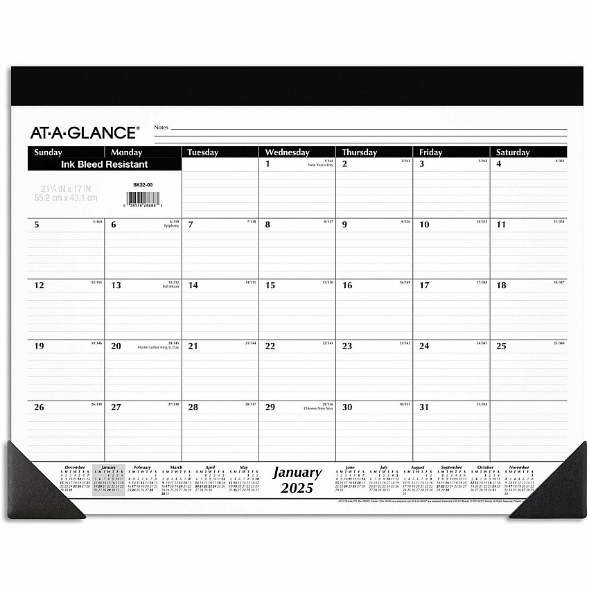 At-A-Glance Monthly Desk Pad Calendar, Standard, 21 3/4" x 17" (SK2200)
