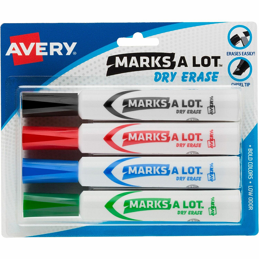 Avery Marks A Lot Desk-Style Dry-Erase Markers (AVE24409)