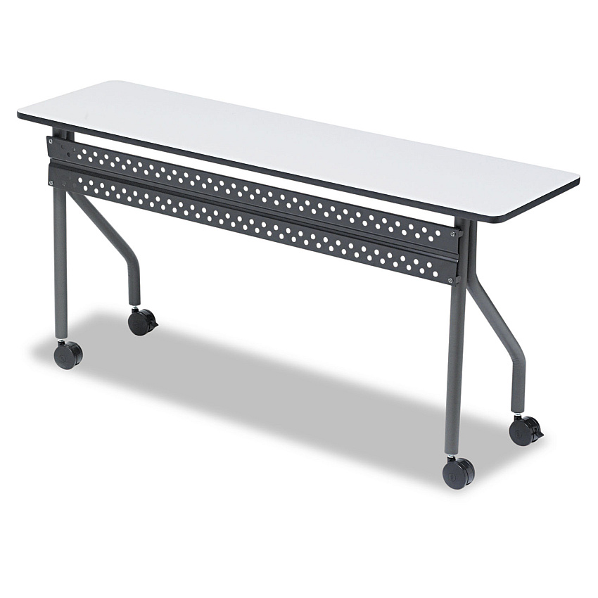 Iceberg OfficeWorks Mobile Training Table, Rectangular, 60" x 18" x 29", Gray/Charcoal (ICE68057)