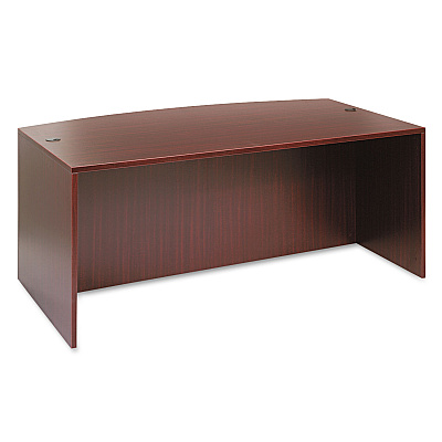 Alera Valencia Series Bow Front Desk Shell, 71" x 41.38" x 29.63", Mahogany (ALEVA227236MY)