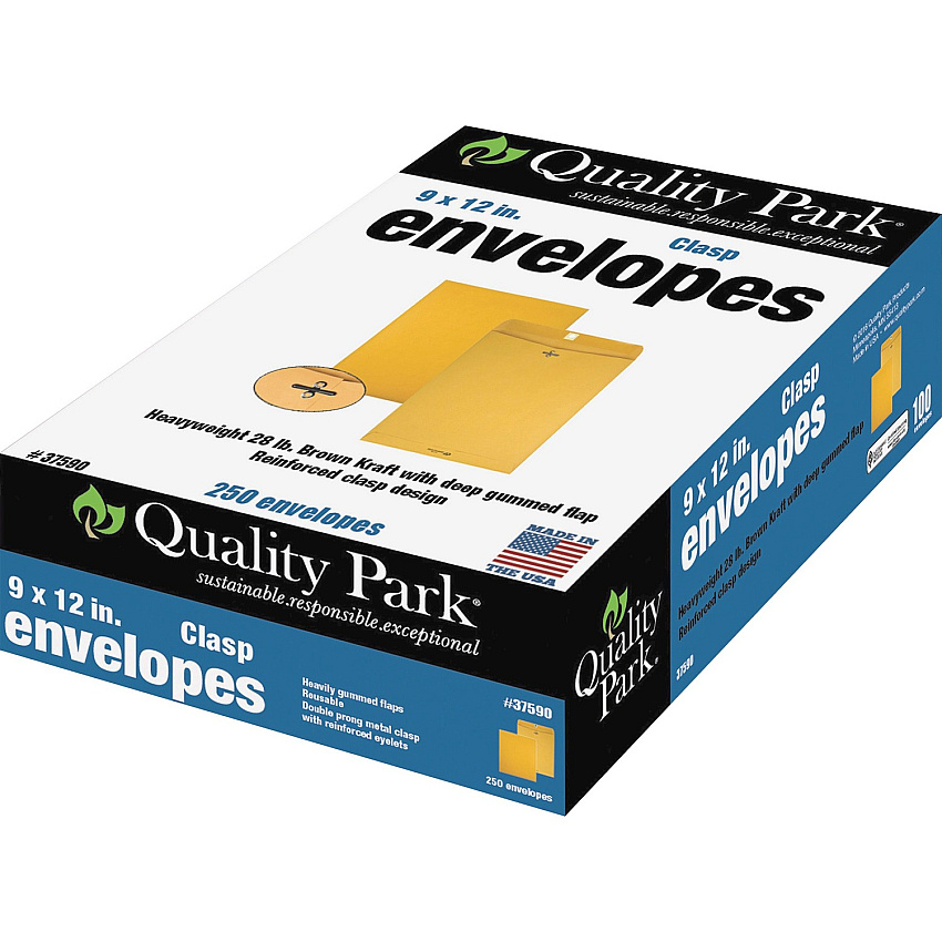 Quality Park 9 x 12 Clasp Envelopes in Dispenser Box (QUA37590)