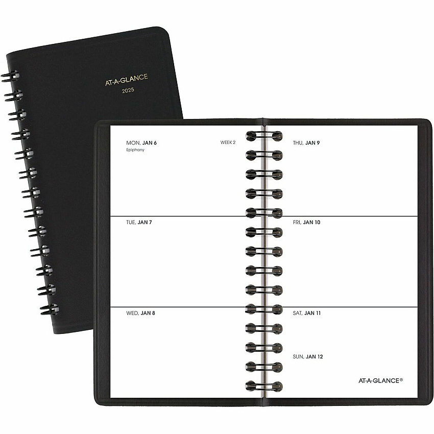 AT-A-GLANCE Weekly Planner, 4.5 x 2.5, Black Cover, 12-Month (Jan to Dec): 2026 (7003505)