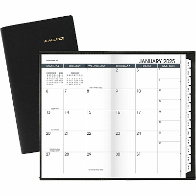 At-A-Glance Monthly Planner, Black, Pocket, 3 1/2" x 6" (7006405)