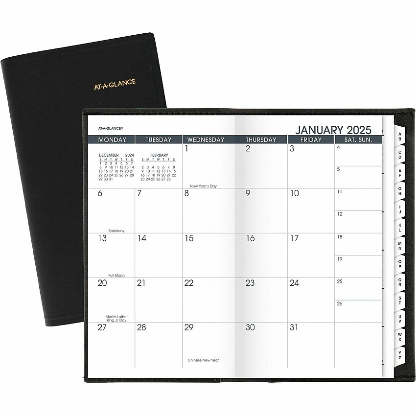 At-A-Glance Monthly Planner, Black, Pocket, 3 1/2" x 6" (7006405)