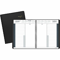 AT-A-GLANCE 24-Hour Daily Appointment Book, 11 x 8.5, Black Cover, 12-Month (Jan to Dec): 2026 (7021405)