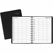 AT-A-GLANCE Four-Person Group Daily Appointment Book, 11 x 8, Black Cover, 12-Month (Jan to Dec): 2026 (7082205)