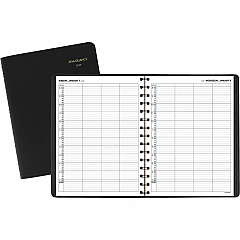 AT-A-GLANCE Four-Person Group Daily Appointment Book, 11 x 8, Black Cover, 12-Month (Jan to Dec): 2026 (7082205)