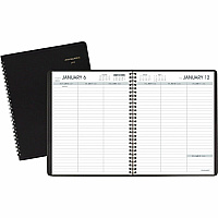 AT-A-GLANCE Weekly Planner Ruled for Open Scheduling, 8.75 x 6.75, Black Cover, 12-Month (Jan to Dec): 2026 (7085505)